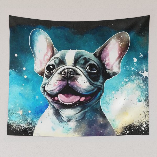 Item preview, Happy Celestial Black Bulldog designed and sold by Critical Meltdown.