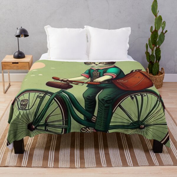 Item preview, cute cat on bike designed and sold by Bernsteinhaus.