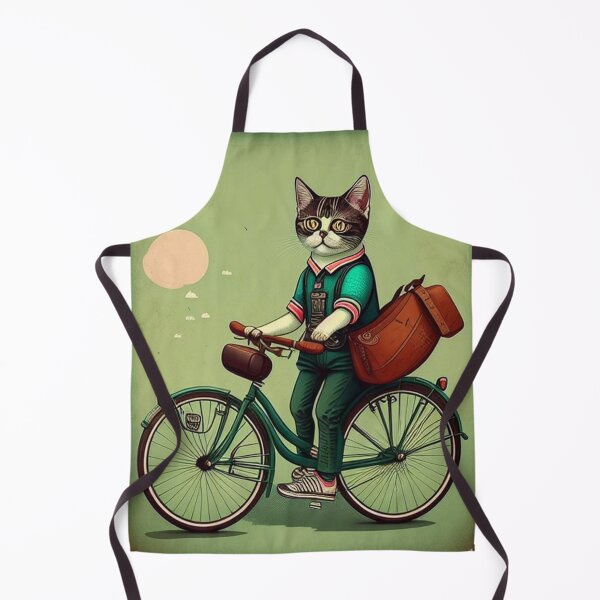 Item preview, cute cat on bike designed and sold by Bernsteinhaus.