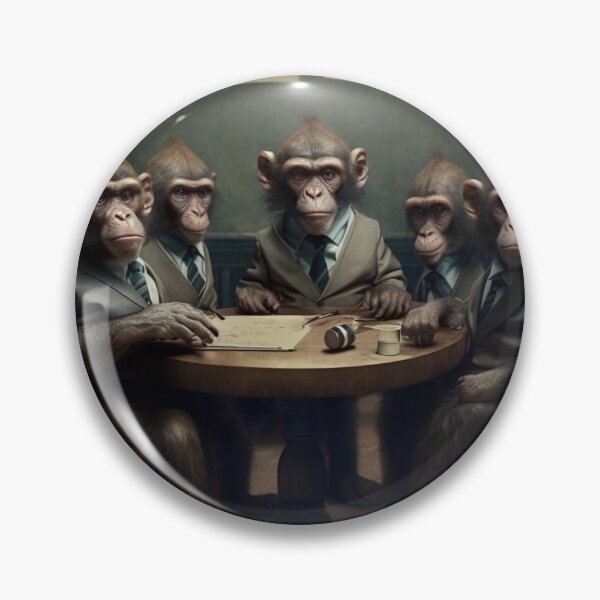 Item preview, Monkey gang with suits at the table artwork designed and sold by FRSquare.