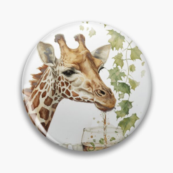 Item preview, Giraffe drinks wine funny humorous logo designed and sold by FreewayPrint.