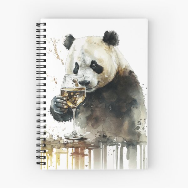 Item preview, Panda drinks wine funny humorous logo designed and sold by FreewayPrint.