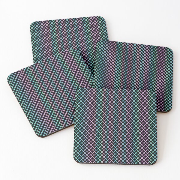 Item preview, pastel gradient grid mesh blue pink on black designed and sold by thecheek.