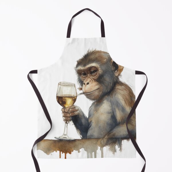 Item preview, Monkey drinks wine funny humorous logo designed and sold by FreewayPrint.