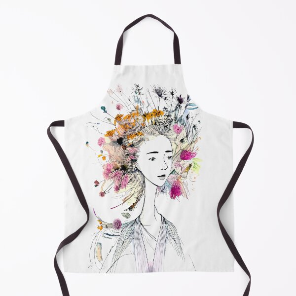 Item preview, Whimsy Woman With Flower Hair designed and sold by markeralchemy.