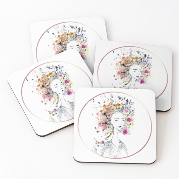 Item preview, Whimsy Woman With Flower Hair designed and sold by markeralchemy.