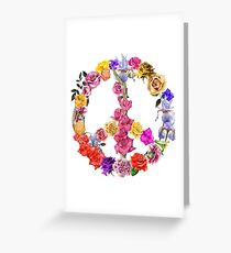 Floral Peace Symbol Greeting Card