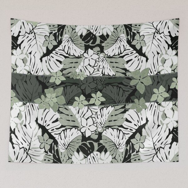 Item preview, Green Hawaiian Monstera Bark Cloth  designed and sold by J Marielle Designs.