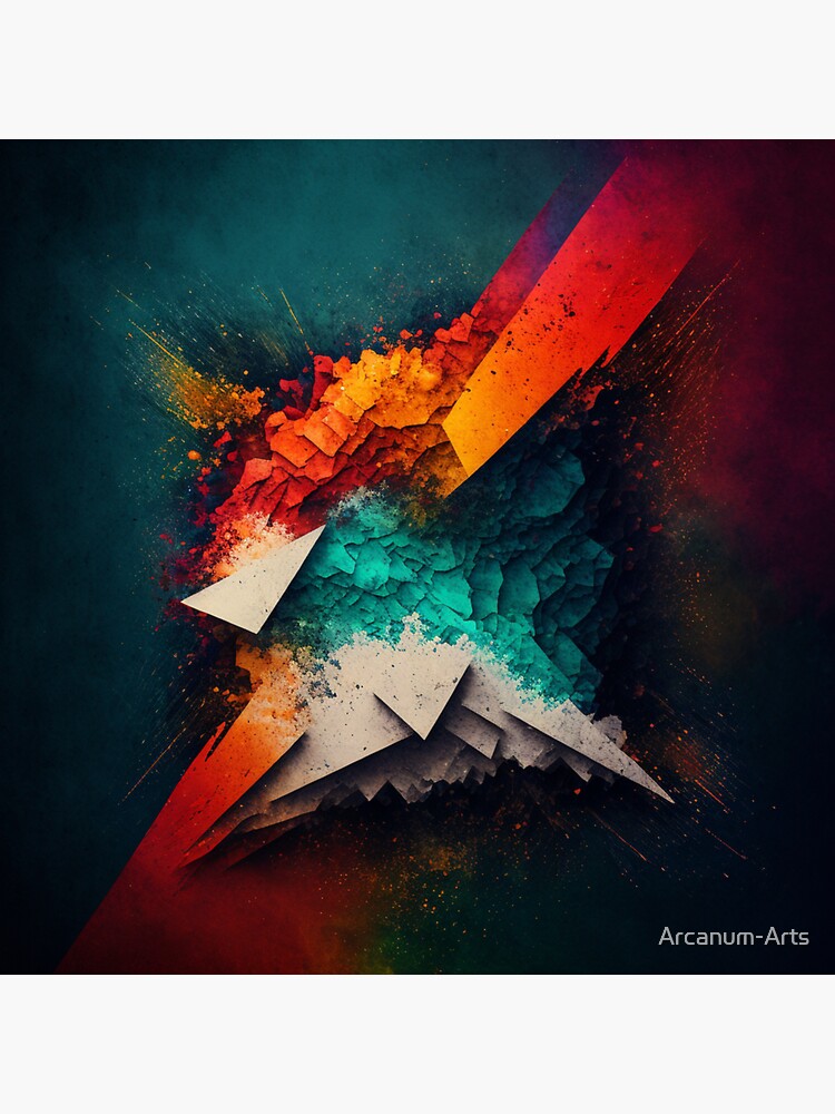 "Orange and Blue Abstract Art" Sticker for Sale by ArcanumArts Redbubble