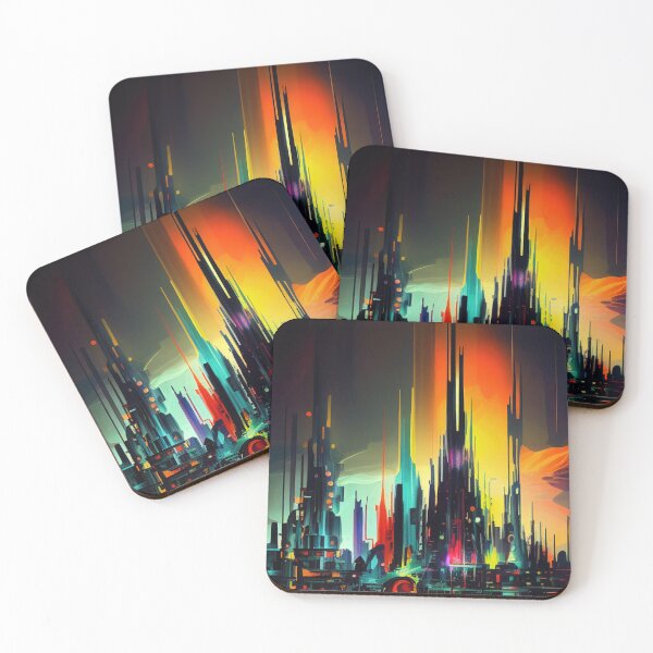 Item preview, Abstract Sci-Fi Futuristic Cityscape Skyline Digital Painting  designed and sold by NateFellhauer.