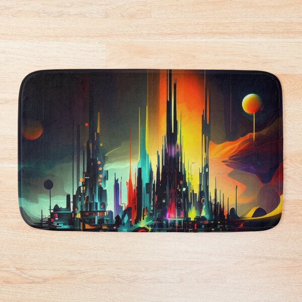 Item preview, Abstract Sci-Fi Futuristic Cityscape Skyline Digital Painting  designed and sold by NateFellhauer.