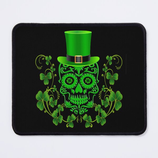 Item preview, Green Saint Patricks Day Sugar Skull designed and sold by Atteestude.