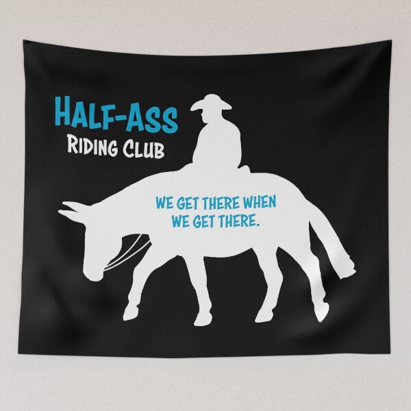 Item preview, Mule Riding Club Version 2 - Teal and White - MALE RIDER designed and sold by Melissa Bradshaw.