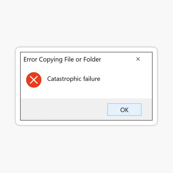 Vista previa del artículo con la obra «mensaje de computadora (falla catastrófica)», diseñado y vendido por mystudiocreate.