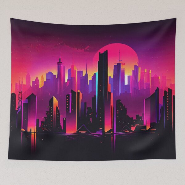 Item preview, Abstract Sci-Fi Futuristic Cityscape Skyline Digital Painting  designed and sold by NateFellhauer.