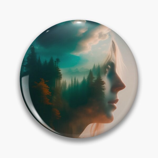 Item preview, Face Silhouette and Nature: Harmony in Double Exposure designed and sold by SweetMagicDream.