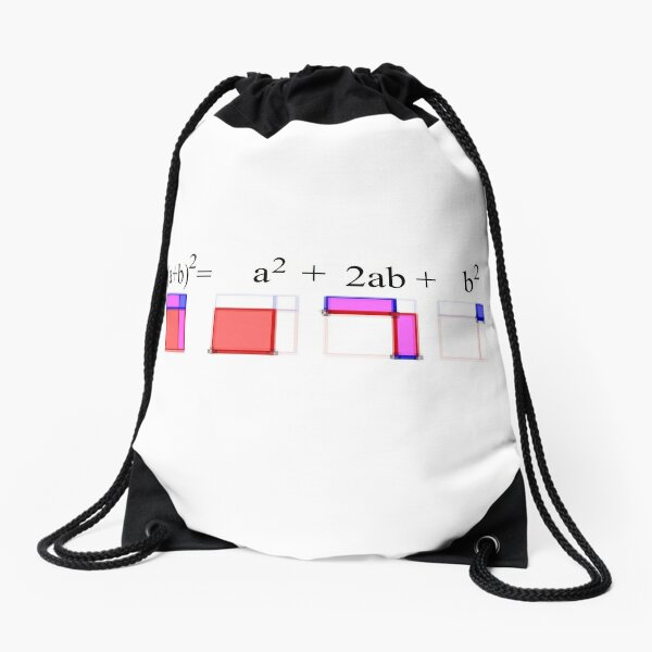Visualization of Binomial Expansion for the 2nd Power  #Visualization #Binomial #Expansion #Power Drawstring Bag