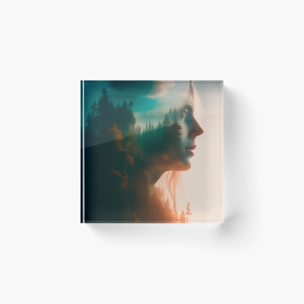Item preview, Face Silhouette and Nature: Harmony in Double Exposure designed and sold by SweetMagicDream.