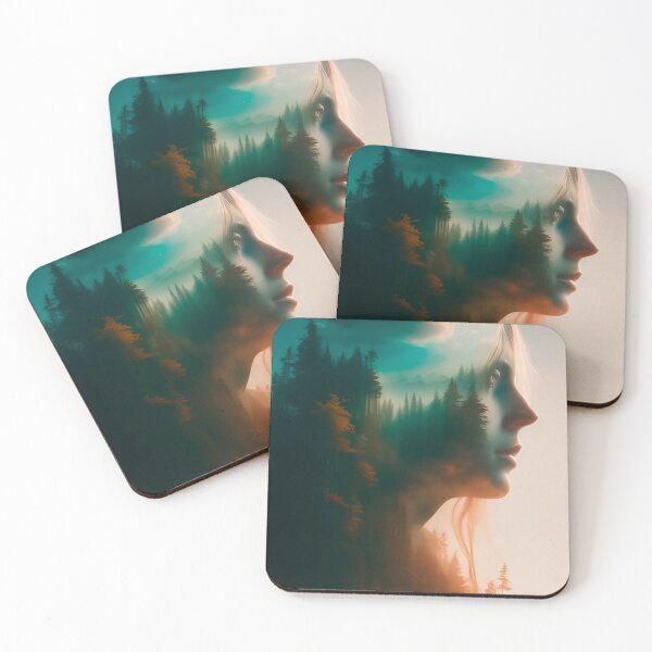 Item preview, Face Silhouette and Nature: Harmony in Double Exposure designed and sold by SweetMagicDream.