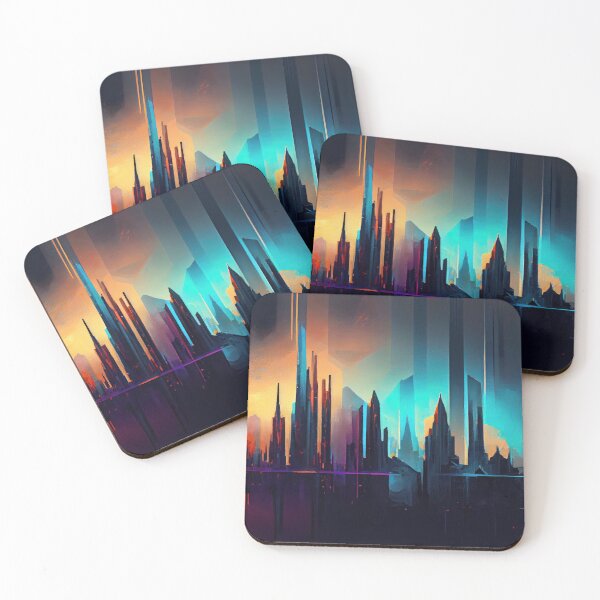 Item preview, Abstract Sci-Fi Futuristic Cityscape Skyline Digital Painting  designed and sold by NateFellhauer.