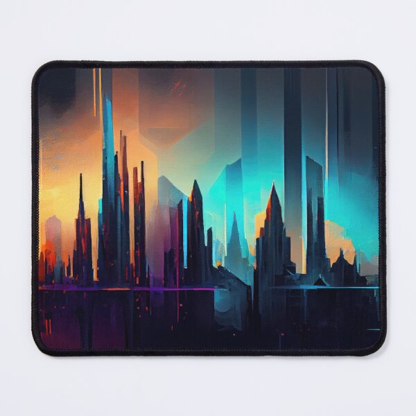 Item preview, Abstract Sci-Fi Futuristic Cityscape Skyline Digital Painting  designed and sold by NateFellhauer.
