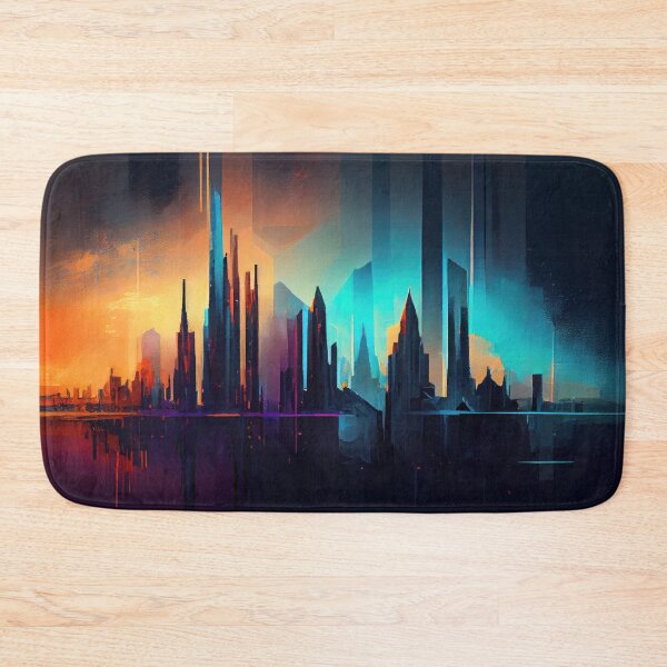 Item preview, Abstract Sci-Fi Futuristic Cityscape Skyline Digital Painting  designed and sold by NateFellhauer.