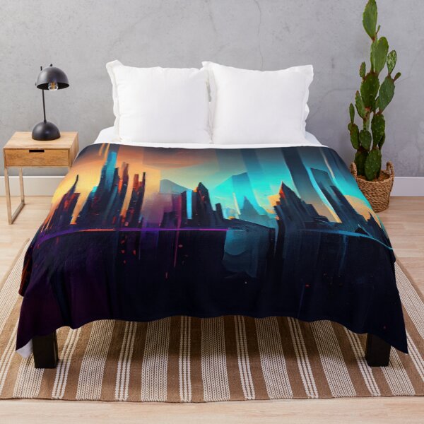 Item preview, Abstract Sci-Fi Futuristic Cityscape Skyline Digital Painting  designed and sold by NateFellhauer.