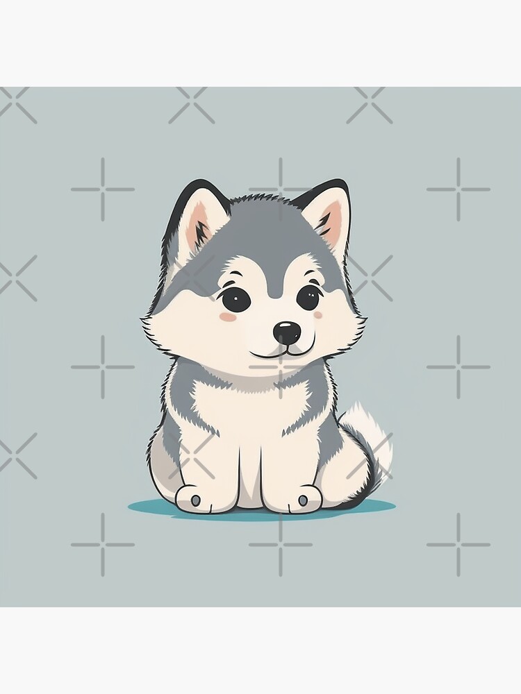Cute Cartoon Husky Dog Anime Plays Runs and Smiles Stock Illustration -  Illustration of fashion, style: 270124299