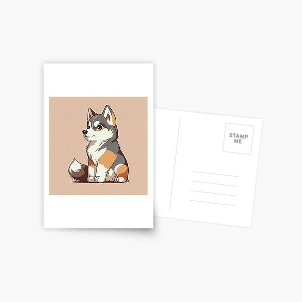 Vista previa del artículo con la obra «Lindo Anime Husky con ropa», diseñado y vendido por LinearDimension.