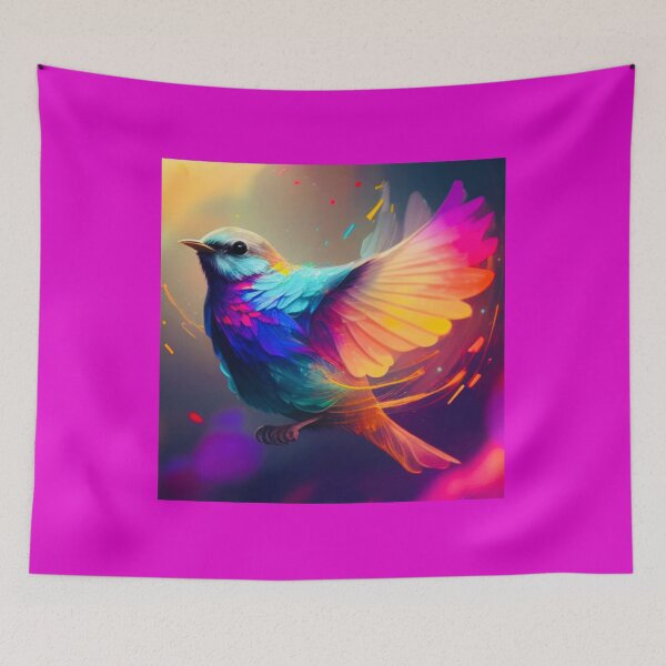 Item preview, Colorful bird flapping wings designed and sold by baksuart.