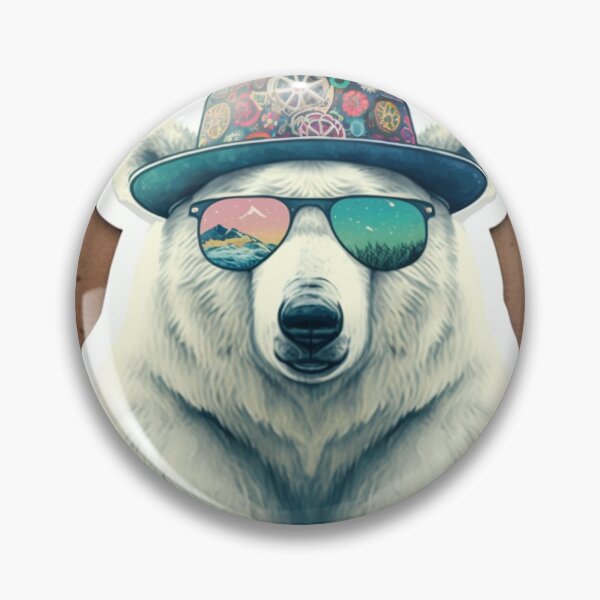 Item preview, Polar Bear with Hippie Hat designed and sold by Bleknervin.