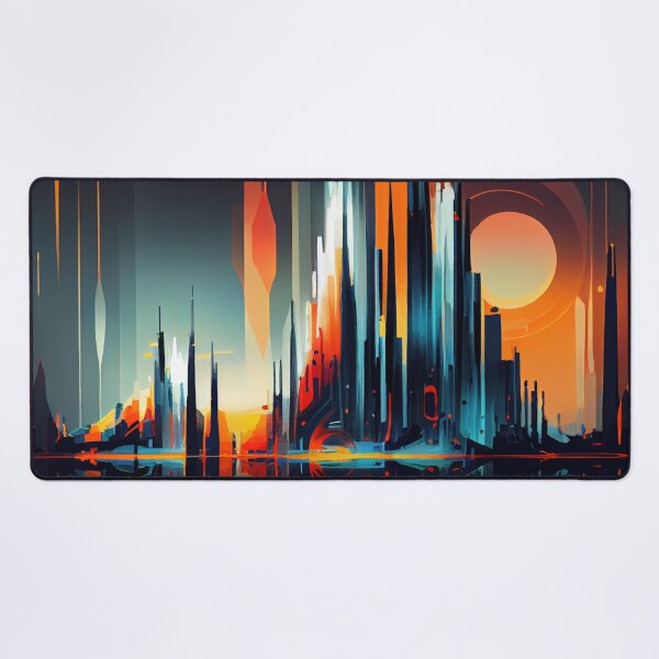 Item preview, Abstract Sci-Fi Futuristic Cityscape Skyline Digital Painting  designed and sold by NateFellhauer.