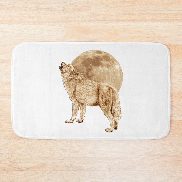 Item preview, Howling wolf, moon background - brown colorized version designed and sold by SylvieG18.