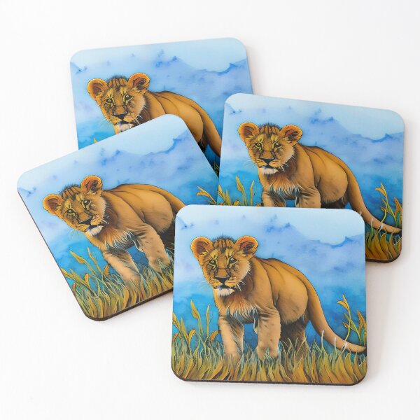 Item preview, Cute Baby Lion Cub Watercolor Digital Art Perfect original artwork for a baby or child's room. designed and sold by SeaStories88.