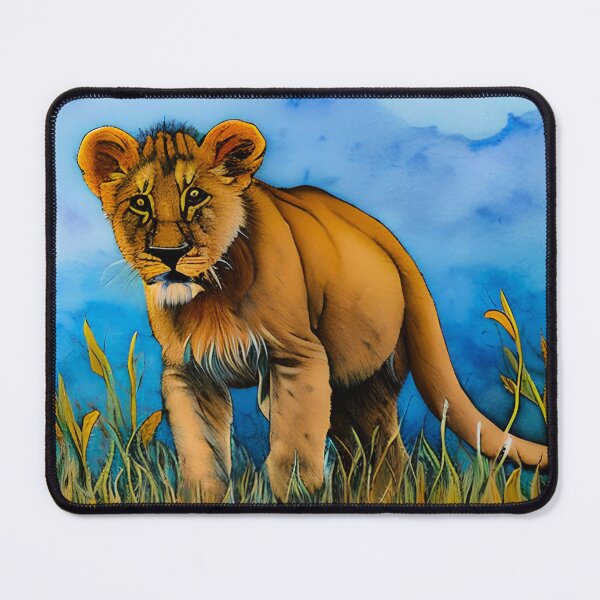 Item preview, Cute Baby Lion Cub Watercolor Digital Art Perfect original artwork for a baby or child's room. designed and sold by SeaStories88.