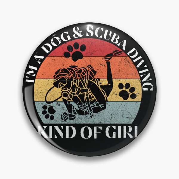 Item preview, I'm A Dog & Scuba Diving Kind of Girl Women Dog Lover retro vintage gift idea for a scuba and dogs lover girl  designed and sold by Live  Today.