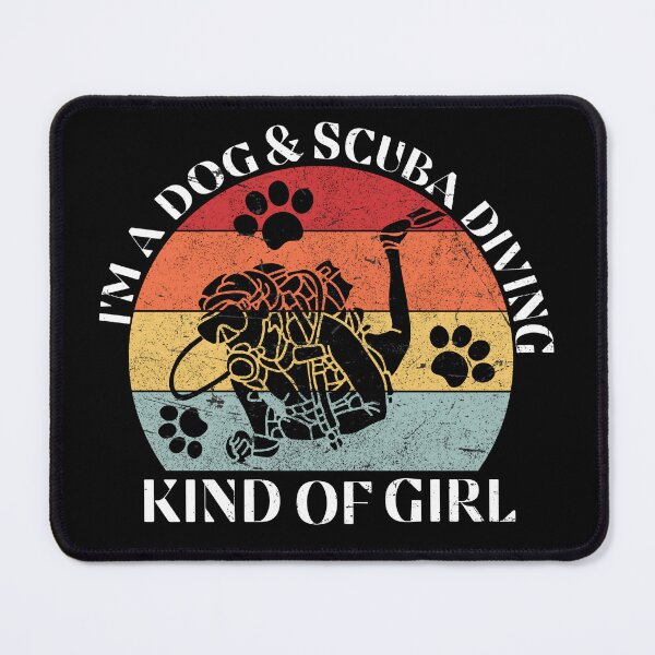 Item preview, I'm A Dog & Scuba Diving Kind of Girl Women Dog Lover retro vintage gift idea for a scuba and dogs lover girl  designed and sold by Live  Today.