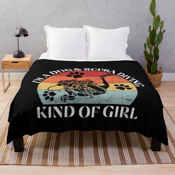 Item preview, I'm A Dog & Scuba Diving Kind of Girl Women Dog Lover retro vintage gift idea for a scuba and dogs lover girl  designed and sold by Live  Today.