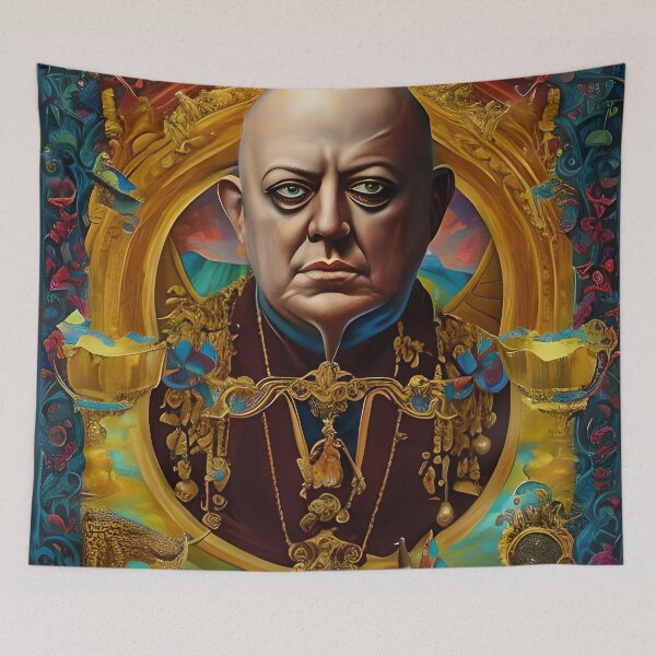 Item preview,  Aleister Crowley The Great Beast of Thelema painted in a Surrealist and Impressionist style designed and sold by Ataraxia  Apparel.