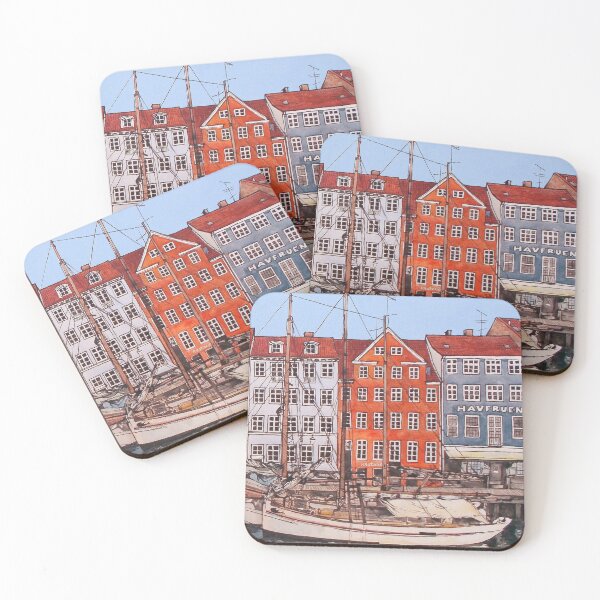 Aperçu de l'œuvre Nyhavn Copenhague Danemark acrylique Art créée et vendue par Slieptsovaart.
