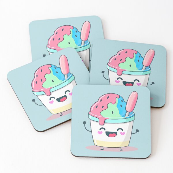 Item preview, Cute Ice Cream Yogurt Sundae in a Cup with a Happy Smiley Face Ice Cream for Kids designed and sold by ultra-cute.