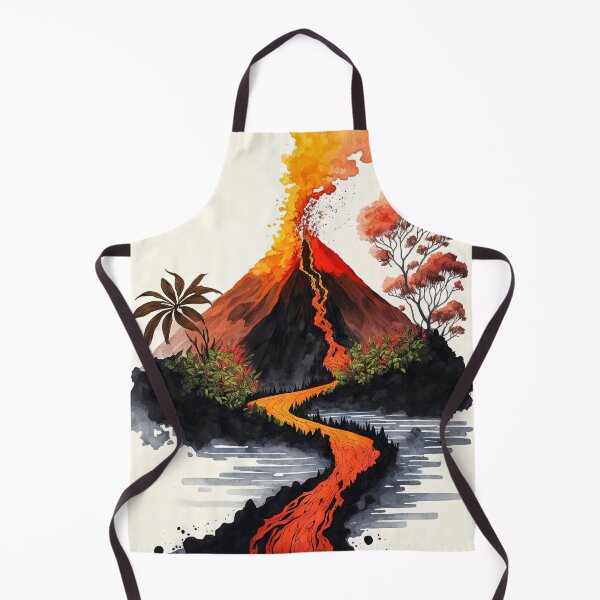 Item preview, Tropical Volcano Watercolor designed and sold by ImageVortex.
