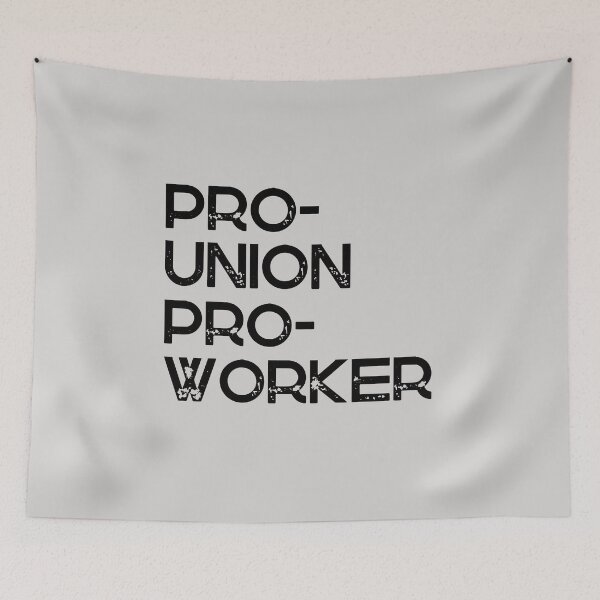 Item preview, pro-union_worn 1_black text designed and sold by quinnhopp.