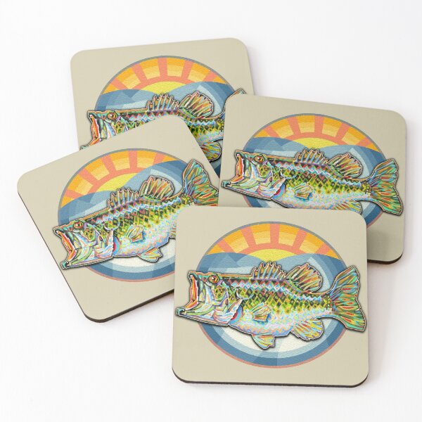 Item preview, Abstract Largemouth Bass Design With Retro Color Background designed and sold by elfeather.
