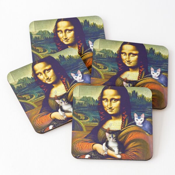 Item preview, Mona Lisa La Gioconda with cats designed and sold by Natalia-Vlad.