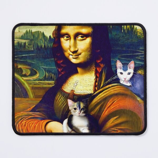 Item preview, Mona Lisa La Gioconda with cats designed and sold by Natalia-Vlad.
