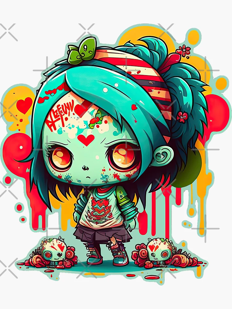 Halloween Graphic of a Ghoul Zombie Mom Pinup Vintage Kawaii Chibi  Illustration Cartoon Hyper Realistic Intricate · Creative Fabrica