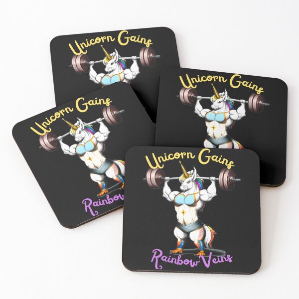 Item preview, Unicorn Gains Rainbow Veins Gym Workout Muscle Design designed and sold by barretp27.