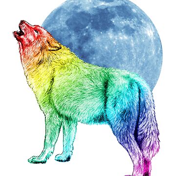 Howling Wolf - Moon Art Print by badbugs_art