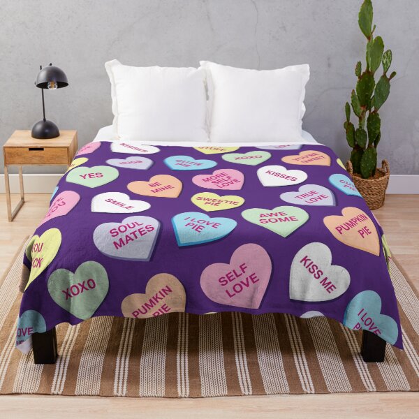 Item preview, Purple Valentines Candy Hearts Seamless Pattern designed and sold by ClaudiaFlores.